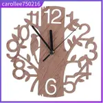 MODERN 3D WOODEN TREE AND BIRD WALL CLOCK ANALOG LIVING ROOM