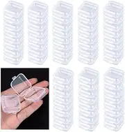 100 Pcs Clear Plastic Beads Storage Containers Box with lid, Wanfoou Mini Clear Plastic Bead Storage Containers Box Case for Craft Projects, Jewelry, Hardware, Tools, Small Items