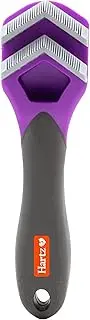 Hartz Groomer's Best Fur Fetcher De-Shedder Cat Brush,Grey and Pink/Purple