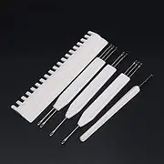 Mollytek Knitting Machine Transfer Tools for 5.6G 4.5mm 1X2/1X3/2X3 Knitting Machine Transfer Comb Needle Pusher Latch Tool for Brother/Singer/Silver Knitting Machine Accessories (A-5 PCS)