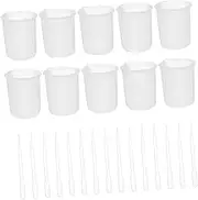 CIMAXIC Epoxy Resin Crafting Kit 100ml Silicone Measuring Cups Pipettes Non-Stick for DIY Projects