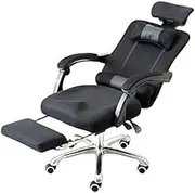 Reclining Computer Chair Home Computer Chair Mesh Office with Wheel Chair Game Gaming Chair Boss Chair Steel Foot Rotating Lift Armrest Boss Chair Black Interesting
