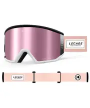 LECAGE Magnetic Ski Goggles OTG Anti Fog HD Snowboard Goggles Pink & Black