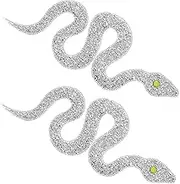 HORIALENCE 2pcs Snake Shaped Rhinestone Patches Hotfix Appliques for DIY Clothing Shoes Hats and Accessories Chic Sparkling Design for Everyday Wear