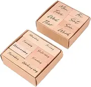 EXCEART 16 Pcs 2 Set Vintage Stamps Making Wooden Rubber Week Die Cuts Decorative Rubber Seal Diary Album Stamps Diary Stamp DIY Week Stamp Wooden Envelope Months Bamboo Lotus Tree Letter