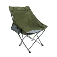 在飛比找PChome24h購物優惠-樂生活嚴選 戶外休閒高背露營折疊椅-軍綠色