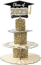 Graduation Cash Holder,2025 Graduation Paper Money Holder | Black and Gold 3 Tier Party Decor Class Of 2025 Table Centerpieces for Boys, Birthday & Graduate
