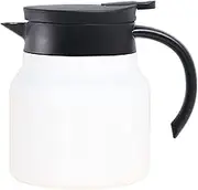 InciFuerza 34 Oz Thermal Coffee Carafe, Double Wall Stainless Steel Insulated Vacuum Coffee Pot Teapot for Keeping Hot, 1 Liter Beverage Dispenser with Removable Tea Filter – White