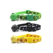 Cat Collars with Bells, 3 Pack Cat Collars, Breakaway VERDE + NEGRO + AMARILO