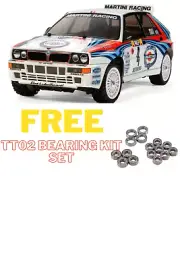 Tamiya 58570 1/10 RC Lancia Delta (TT-02 Chassis) No ESC+FREE Bearing Kit Set
