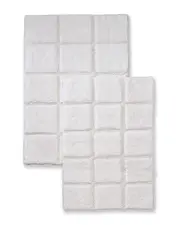 Superior Solid 2pc Checkered Non-Slip Cotton Bath Rug Set