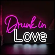 Sign Lamp "Drunk In Love" Neon Signs USB Powered Dimmable LED Neon Lights Sign For Bedroom Bar Party Wall Decoration 26.67cm×40cm