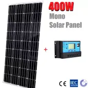 12V 400W Fixed Mono Solar Panel Caravan Camp Battery 18V PV Module 30A Regulator