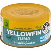 Woolworths Yellowfin Tuna In Springwater 95g