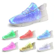 Nevenka LED Fiber Optic Shoes Light up Sneakers for Women Men-White