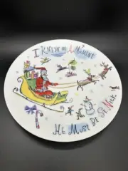 Crate And Barrel “Twas the Night” Salad Snack Plate He Must Be St. Nick BN5