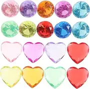 CHICAMPERA 100Pcs Decorative Acrylic Gems for Diamonds and Heart Charms for DIY Crafts Phone Cases and Creative Projects for Activities