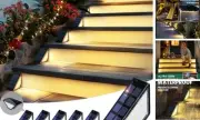 Solar Step Lights for Outside,24 LEDs Solar Stair Lights 6 Warm White
