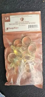 (14) Vintage Stanley Brass Finish 7/8" Clip-On Cafe Curtain Drapery Rings