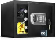 1.2 Cub Small Home Safe box Fireproof Waterproof, Cubic Feet, Black