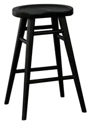 Scandinavian Timber Kitchen Counter Stool (Black)
