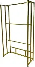 GRRICEPL Commercial Fabric Display Rack, Standing Carpets Rack, Floor-Standing Metal Organizer Holder for Quilts/Fabric Samples/Bed Sheets/Towels/Silk Scarves(Gold-A,150x40x180cm)