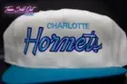 Vintage Charlotte Hornets Double Script Snapback Hat NBA