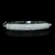 4.20Ct Round Cut Simulated Diamond Women's Beautiful Bangle Bracelet 925 Silver
