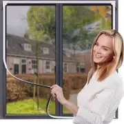 Magnetic Window Screen Adjustable DIY Window Net Fiberglass Fine Mesh Protector