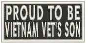 PROUD TO BE VIETNAM VET'S SON Iron-On Patch Biker ARMY Emblem White Border