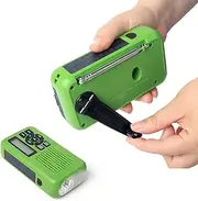Small Hand Crank Radio - Handheld Alert Radio Portable Radio,2000mAH Solar Powered AM/FM/WB Radio with SOS Alarm and LED Flashlight for Outdoor Hiking Camping Cycling Pochy