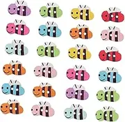 CLISPEED 200pcs Cartoon Bee Shape Buttons for Crafting Painting Buttons Embellishments for Sewing Clothing and Scrapbooking Projects