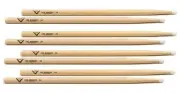 Vater American Hickory Drumsticks - Los Angeles 5A, 4-pack (3-pack) Bundle