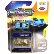 Micro Machines Series 1 Corvette Stingray (#0496) & Bugatti Veyron (#0505) MOC