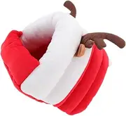 Toddmomy Warm Hamster House Cozy Nest Hideouts Decorations Rabbits Little Habitat Rabbit Hamster Hide Small Christmas Winter Mini Animals Guinea Pig Bed House Bunny Tent for Red Cotton