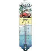 VW Kombi Bulli At The Beach Thermometer Man Cave Tin Sign Temperature Gauge