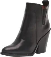 Franco Sarto Womens Gamble Bootie Black Leather 10 M