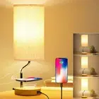 Upgraded Smart Bedside Table Lamp with Wireless Charger & USB Port - Touch Co...