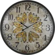 Large 60 Cm Antique Metal Moving Gears Wall Clock
