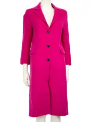 Pink Wool Button Up Coat