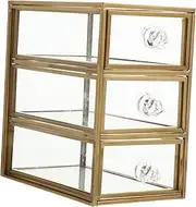 QUMIIRITY Jewelry Drawer Box Three Jewelry Organizer with Transparent Design Storage Case for Cosmetics and Accessories for Spaces and Easy Access