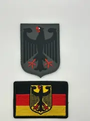 GERMANY FLAG HOOK BACKING WITH EAGLE PVC PATCH 2 PIECE GERMANY Deutschland