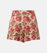 [Posse] Posse Rosalie floral linen shorts UK 8 red