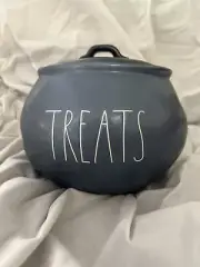 Rae Dunn Halloween Gray TREATS Cauldron Cookie Treat Candy Jar 2023 Halloween