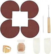 WEBEEDY DIY Bag Corner Repair Set DIY Kit for Bag Corner Fix Protector Leather Sewing Kit with Bag Corner Patch,Cone,Needle,Thread and Finger Cots Leather Bag Fix Sewing Working Crafting Projects