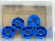 LEGO Parts - Blue Plate, Round 2 x 2 with Axle Hole - No 4032 - QTY 5