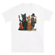 Funny Cool Cats Band Graphic T-shirt - Art Novelty Music Unisex Tee