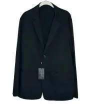 Theory Blazer Jacket Sports Coat Zylan Editor Solid Black 2-Button Men Sz 42 New