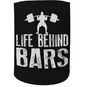 Alcohol Stubby Holder - Life Behind Bars Gym Bodybuilding - Funny Novelty Birthday Gift Joke Beer
