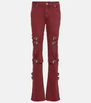 [Blumarine] Blumarine Cutout mid-rise boyfriend jeans AU 16 red